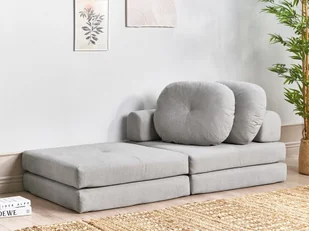 Sofa rozkładana jednoosobowa jasnoszara OLDEN - Sofy i kanapy - miniaturka - grafika 3