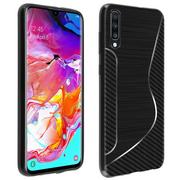 Etui i futerały do telefonów - Etui z miękkiego silikonu w stylu S-Line do Samsunga Galaxy A70 – czarne - miniaturka - grafika 1