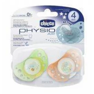 Chicco Smoczek do uspokaja physio air silikonowy niebieski 2 szt 4m+ Artsana Poland - Smoczki uspokajające - miniaturka - grafika 1