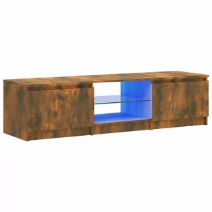 Lumarko Szafka pod TV, z LED, przydymiony dąb, 140 x 40 x 35,5 cm - Szafki RTV - miniaturka - grafika 3