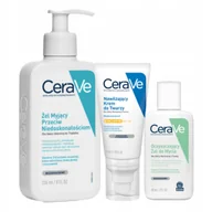 Kremy do twarzy - CeraVe Nawilżający Krem do Twarzy Spf 50 52ml, Żel Myjący 236 ml - miniaturka - grafika 1