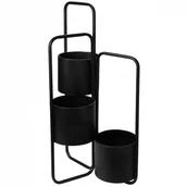 Kwietniki - Kwietnik metalowy czarny 3-poziomowy 33x24x57 cm kod: O-339468 - miniaturka - grafika 1