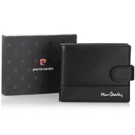 Portfele - Mały zapinany portfel męski Pierre Cardin YS605 8825A z RFID - czarny - miniaturka - grafika 1