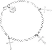 Biżuteria religijna - Srebrna bransoletka z trzema krzyżykami - miniaturka - grafika 1