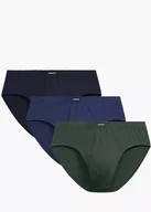 Majtki męskie - SLIPY ATLANTIC 3MP-129 JZ25 KHA/GRA/NIEC (kolor khaki-granat- niebieski ciemny, rozmiar XL) - miniaturka - grafika 1