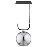 Lampy sufitowe - Lampa wisząca Binary czarna-chromowana 1xE27x15W nad stół wym: 75 x 25 x 25 cm szkło Alfa - miniaturka - grafika 1