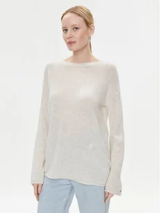 Tommy Hilfiger Sweter WW0WW39890 Écru Relaxed Fit - Swetry damskie - miniaturka - grafika 1