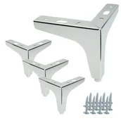 Zawiasy, okucia i inne akcesoria - Zestaw 4 sztuk noga meblowa Kotwica srebrny chrom wysokość 10 cm - miniaturka - grafika 1