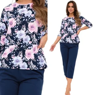 PIŻAMA Damska CORNETTE Anabel 147 3XL / 46 Granatowy - Piżamy damskie - miniaturka - grafika 1