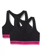 Biustonosze - KARL LAGERFELD biustonosz damski, Czarny i fuksja, S - miniaturka - grafika 1