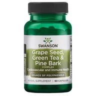 Suplementy naturalne - SWANSON Grape Seed Green Tea Pine Bark Complex 60 kaps. SW547 - miniaturka - grafika 1