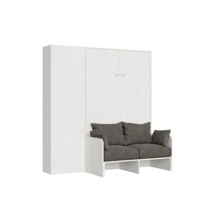 Sofa rozkładana Kentaro 120 w kolorze biały jesion z kolumną po lewej i prawej stronie (ALESSIA 20) - Sofy i kanapy - miniaturka - grafika 1