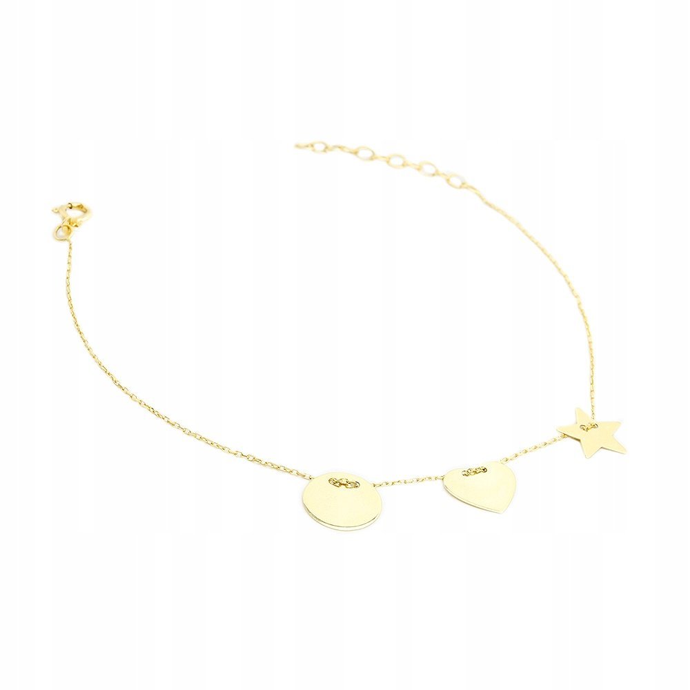 Złota Bransoletka Celebrytka Zawieszki Pr.585