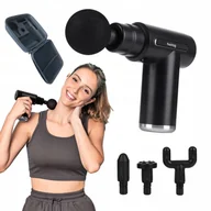 Masażery - Pistolet Do Masażu Masażer Do Pleców Ciała Stóp Wibracyjny Etui 4 Końcówki - miniaturka - grafika 1