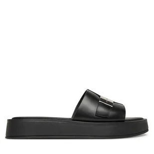 Klapki Calvin Klein Flatform Slide W/Ck Hw - Lth HW0HW02368 Czarny - Klapki i japonki damskie - miniaturka - grafika 1