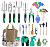 Pozostałe narzędzia ogrodowe - Zestaw narzędzi ogrodowych, 14-częściowy zestaw ze stali nierdzewnej - zielony - miniaturka - grafika 1