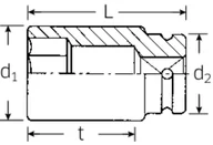 Klucze i nasadki - Nasadka 1" IMPACT 38mm, 6-kątna, krótka STAHLWILLE - miniaturka - grafika 1