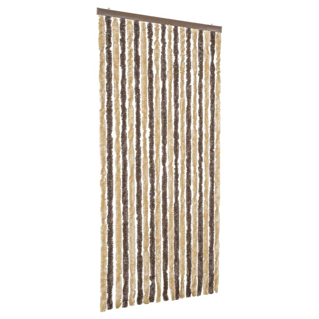 vidaXL Zasłona ciemnobrązowo-beżowa 56x185 cm szenilowa