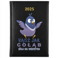Notesy i bloczki - KALENDARZ KSIĄŻKOWY NOTES CZARNY PLANNER Dzienny A5 2025 DO BIURA WZORY - miniaturka - grafika 1