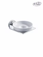 Mydelniczki i dozowniki mydła - Blue Water HUG-004 materiał mosiądz wykończenie chrom biała mydelniczka wykonana z porcelany Mydelniczka dobrze ułożona czyli elegancja porcelany trwałość mo - miniaturka - grafika 1