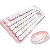 Zestawy myszka + klawiatura - Bezprzewodowy zestaw klawiatura + myszka MOFII Sweet 2.4G (Biało-Różowy) - miniaturka - grafika 1