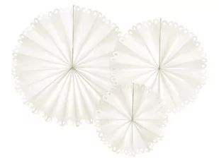 PartyDeco Rozeta wisząca "Classic", biały, 3 szt RPK23-008Z - Dekoracje sali - miniaturka - grafika 1