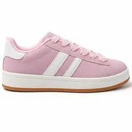 Trampki damskie - Buty Trampki Damskie Pastelowo Różowe Enna Sportowe Eleganckie Na Co Dzień Modne Stylowe Z Ekologicznej Skóry Lekkie 36 - miniaturka - grafika 1