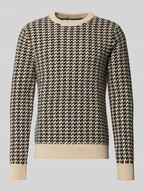 Swetry męskie - Sweter z dzianiny z mieszanki wełny ze wzorem na całej powierzchni - miniaturka - grafika 1