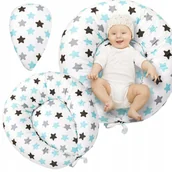 Kołdry i poduszki dla dzieci - KOKON NIEWOWLĘCY PODUSZKA ŁÓŻECZKO WYPOCZYWNEK DLA DZIECKA GWIAZDKI BIAŁY - miniaturka - grafika 1