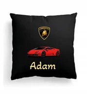 Poduszki dekoracyjne - Foto Poduszka Czarna Lamborghini Auto Prezent #1 - miniaturka - grafika 1