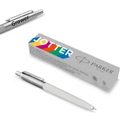 Zestawy piśmiennicze - Długopis Parker Jotter Originals PEARL GREY z grawerem - miniaturka - grafika 1