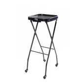 Meble fryzjerskie - Fox Bronx, pomocnik fryzjersko-kosmetyczny, czarny, kompaktowy, 39x11x121 cm - miniaturka - grafika 1