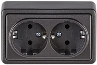 Gniazdka elektryczne - SOCKET RP16-021 GR 2P OVER PLAST ANT SL+ - miniaturka - grafika 1