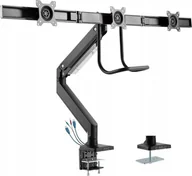 Akcesoria do komputerów stacjonarnych - InLine InLine® Desktop mount with lifter and USB 3.0, movable, for 3 Displays up to 27" max. 3x6kg - miniaturka - grafika 1
