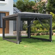 Pawilony ogrodowe - Namiot imprezowy z 4 ścianami z siatki, antracyt, 3x4 m, HDPE - miniaturka - grafika 1