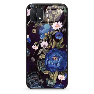 Etui szklane OPPO Oppo A15S Niebieskie piwonie - Etui i futerały do telefonów - miniaturka - grafika 1