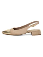 Baleriny - Tamaris Skórzane baleriny w kolorze beżowym - miniaturka - grafika 1