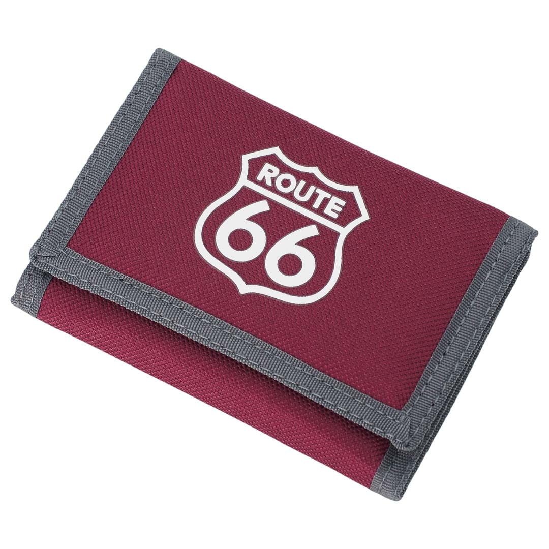 Portfel młodzieżowy na rzep ROUTE 66 bordowy średni