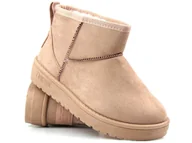 Botki damskie - Mukluki, śniegowce damskie za kostkę - BIG STAR KK274293, nude - różowe - Big Star - miniaturka - grafika 1
