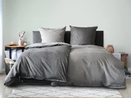 Pościel - Dobnig Dobing Pościel z flaneli, przytulna, uniwersalna, szara - miniaturka - grafika 1