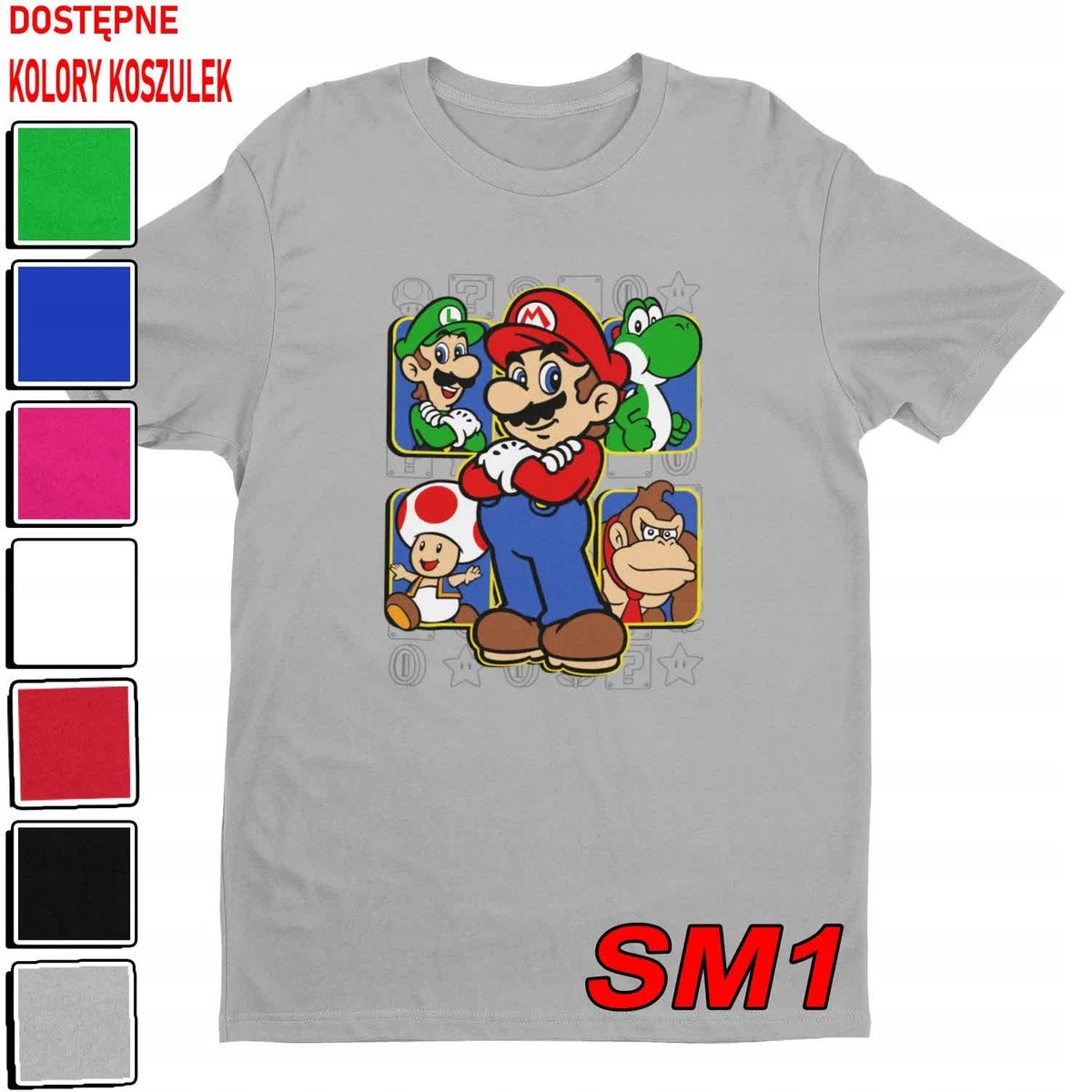 T-Shirt Koszulka Dziecięca Super Mario Bros Bajki Gry Luigi -M 134-140