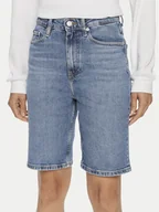 Spodnie sportowe damskie - Tommy Hilfiger Szorty jeansowe WW0WW41323 Niebieski Slim Fit - miniaturka - grafika 1