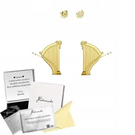 Kolczyki - Złote Kolczyki HARFA Muzyka SREBRO 925 Prezent Kobieta DEDYKACJA GRATIS - miniaturka - grafika 1