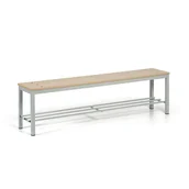 Wyposażenie sportowe i gimnastyczne - Ławka do szatni z półką na buty, siedzisko - laminat, długość 1500 mm, brzoza - miniaturka - grafika 1