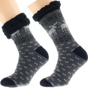 Skarpetki męskie - Ciepłe Skarpety Męskie Góralskie z ABS, Mix Wzorów - miniaturka - grafika 1