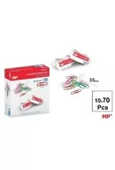 Spinacze i klipsy do papieru - Spinacze biurowe kolorowe 33mm 10x70szt - miniaturka - grafika 1