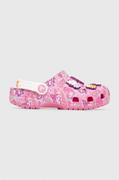 Buty dla dziewczynek - Crocs klapki dziecięce CLASSIC HELLO KITTY kolor różowy - miniaturka - grafika 1