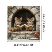 Inne - TEMU 1 szt. Magnetyczna osłona do zmywarki ze zwierzęcym motywem, winylowa naklejka na drzwi z motywem myszy w stylu art déco, orientacja portretowa, - miniaturka - grafika 1