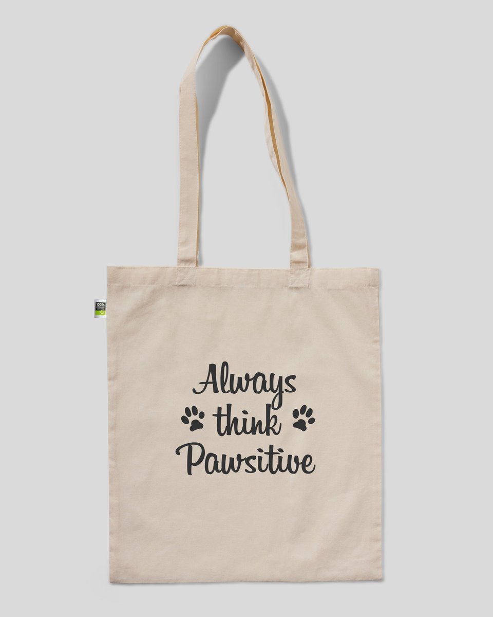 torba bawełniana na prezent na zakupy psia mama pies THINK PAWSITIVE