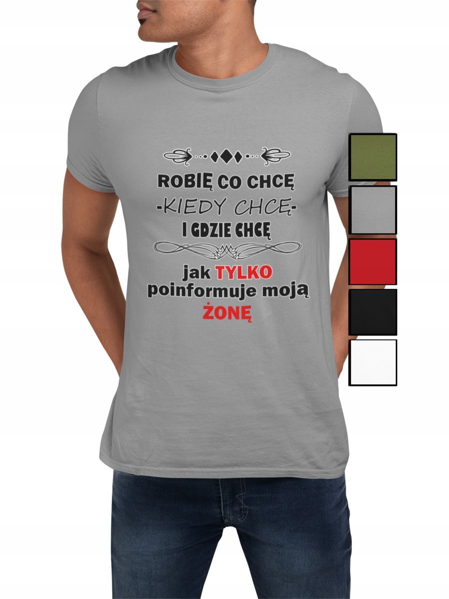 KOSZULKA T-SHIRT MĘSKA PREZENT DLA NIEGO WALENTYNKI ŚMIESZNE NAPISY - S